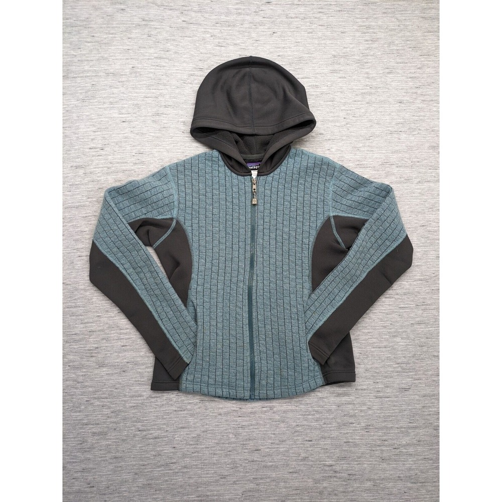 Patagonia Women's Washboard Full Zip Hoodie Quilted‎ Teal S Wool Blend Outdoors